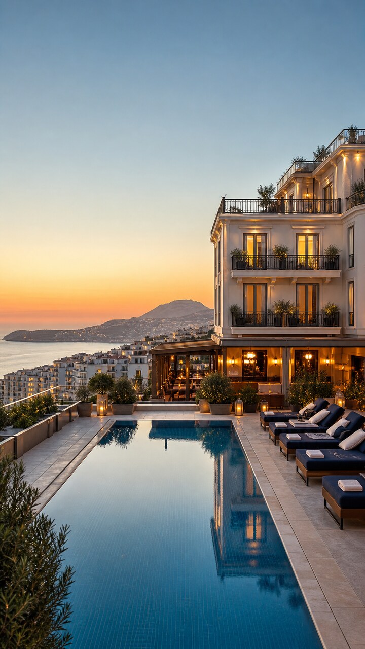Boutique hotel rooftop pool